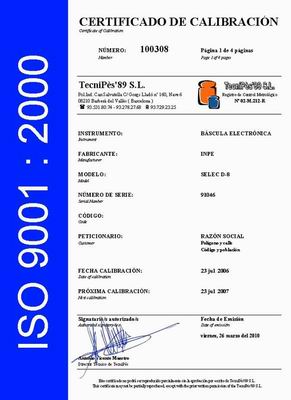 Calibracion de Balanzas